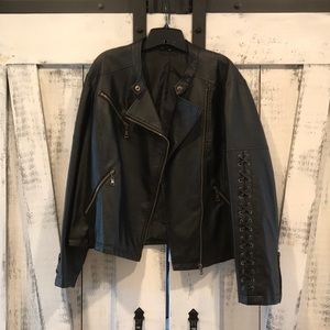 NEVER WORN Faux Leather Jacket, Size 16
